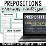 Prepositions Mini-Lesson, Worksheets, and Activities