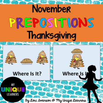 Preview of Prepositions- November- Thanksgiving