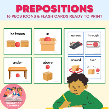 Preview of PECS and Flashcards of Prepositions for Speech Therapy