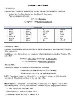 Preview of Prepositions, Phrasal Verbs and Pronouns