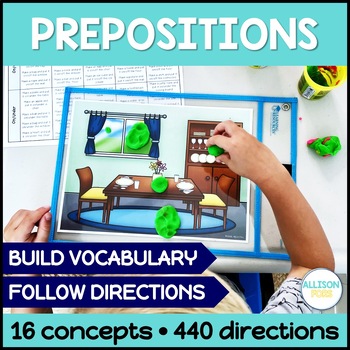 Preview of Prepositions Scenes & Prepositional Phrases - NO PREP Play Dough Mats