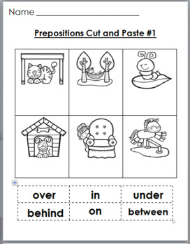 positional words posters matching printables prepositions by