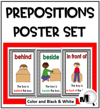Preview of Prepositions Positional Words Posters
