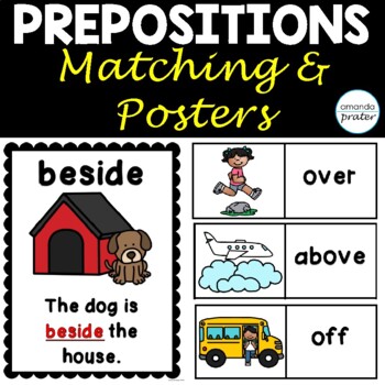 Preview of Preposition Posters and Matching Activity for Positional Words