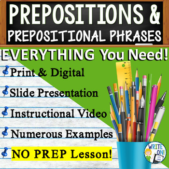 Preview of Prepositions, Prepositional Phrase:  Parts of Speech, Modifier, Grammar Activity
