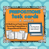 Prepositions & Prepositional Phrases Task Cards with Notes
