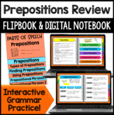Prepositions Review Digital Notebook & Grammar Flipbook