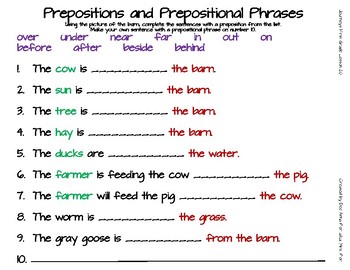 Preposition for primary grade