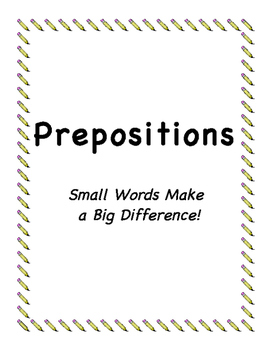 Preview of Prepositions Study Sheet