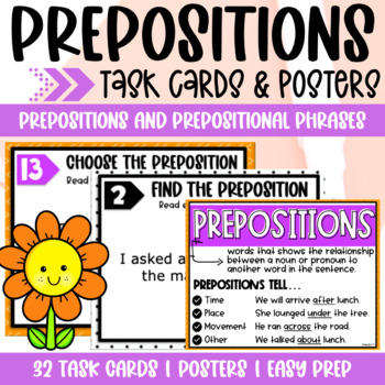 Preview of Prepositions Task Cards - Prepositional Phrases