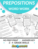 Prepositions Word Work - Grades 2-4