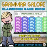 Prepositions and Articles PowerPoint Game Show for 4th Grade