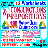 Prepositions and Conjunctions Worksheets: Grammar Practice