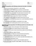 Prepositions and Prep Phrases Worksheet For Understanding,