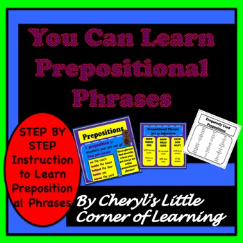 Preview of Prepositions and Prepositional Phrase Instructional Presentation  Editable!