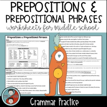 Preview of Prepositions and Prepositional Phrases