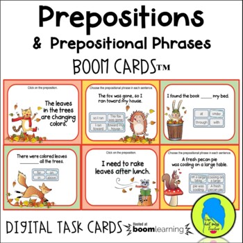 Prepositions and Prepositional Phrases Boom Cards TM Digital Learning