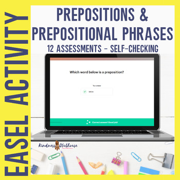 Preview of Prepositions and Prepositional Phrases Easel Grammar Practice Assessments