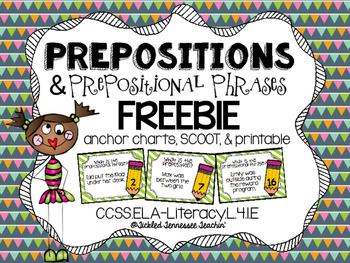 Preview of Prepositions and Prepositional Phrases FREEBIE