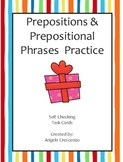 Prepositions and Prepositional Phrases Task Cards