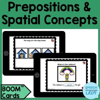 Preview of Prepositions and Spatial Concepts No Print BOOM Cards