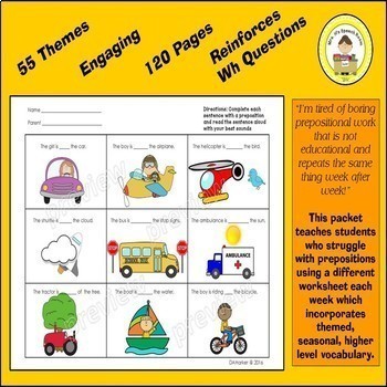 preposition worksheets speech therapy