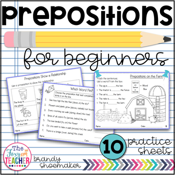 Preview of Prepositions for Beginners Practice Sheets