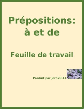 prepositions in french worksheet 4 by jer teachers pay