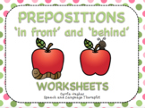 Prepositions - 'in front and behind' activities