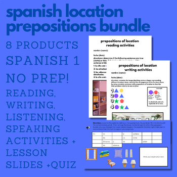 Preview of Prepositions of Location Bundle (6 Activities, A Lesson Presentation, + a Quiz)