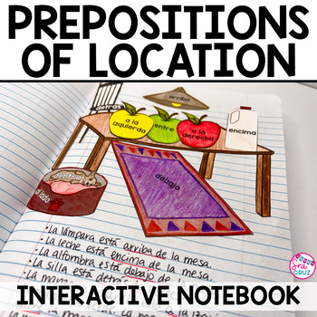 Preview of Spanish Interactive Notebook Activity Prepositions of Location Preposiciones