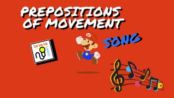 Preview of Prepositions of Movement song | Literacy + English | La La La Learn
