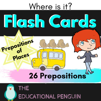 Preview of Prepositions of Place Flash Cards