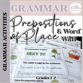 Preview of Prepositions of Place Grammar Activities and Word Wall Set