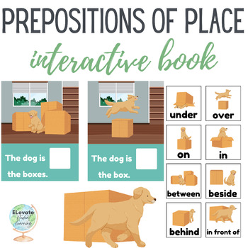 Preview of Prepositions of Place Interactive Book | Adapted Book | ESL | Special Ed