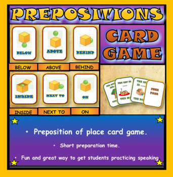 Preview of Prepositions of Place: Matching Printable Card Game
