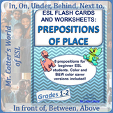 ESL Prepositions of Place Memory game, Flash Cards, Worksheets