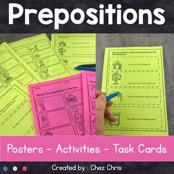 Preview of Prepositions of Place - Posters, Activities and Task Cards