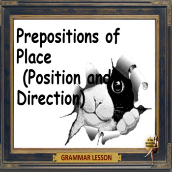 Preview of Prepositions of place – PPT and printables - elementary school and ESL students