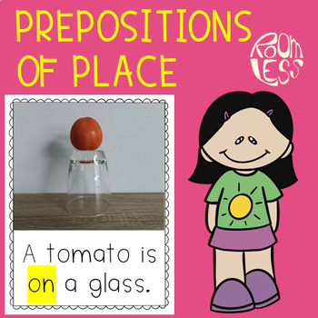 Preview of Prepositions of place: posters, domino, flashcards, and worksheets