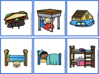 Prepositions - over/above and under/below - picture cards