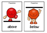 Prepositions with Shape Characters Picture Set/Flash Cards