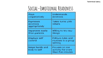 Preview of Prepping for Kindergarten- Social Emotional Readiness Guide and Activities