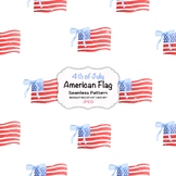 Preppy American Flag Seamless File, Patriotic Fourth of Ju