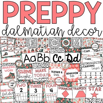 Preview of Preppy Dalmatian Classroom Decor Mega Bundle