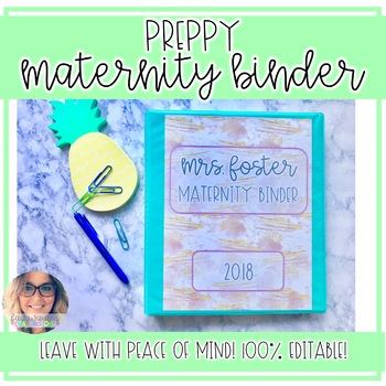 Preview of Preppy Maternity Leave Binder - 100% EDITABLE
