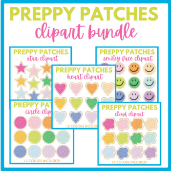 Preview of Preppy Patches - Rainbow Chenille Patch Clipart BUNDLE