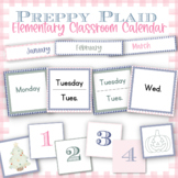 Preppy Plaid Classroom Theme Calendar (Pastel Classroom)
