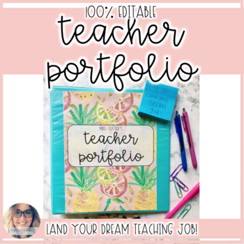 Preview of Preppy Teacher Portfolio - EDITABLE