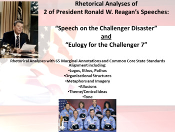 Preview of Pres. Ronald Reagan's Challenger Speech AND Eulogy Rhetorical Analyses